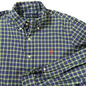 Ralph Lauren Blue Label Green Blue Plaid Shirt
Men Size M Long Sleeve Po…